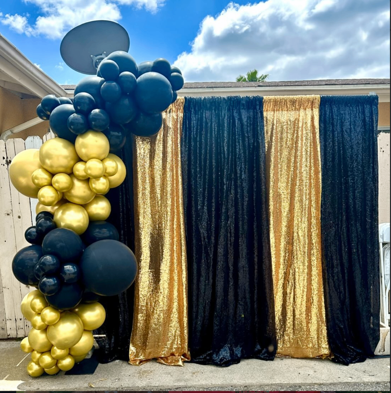 Outdoor glam backdrop